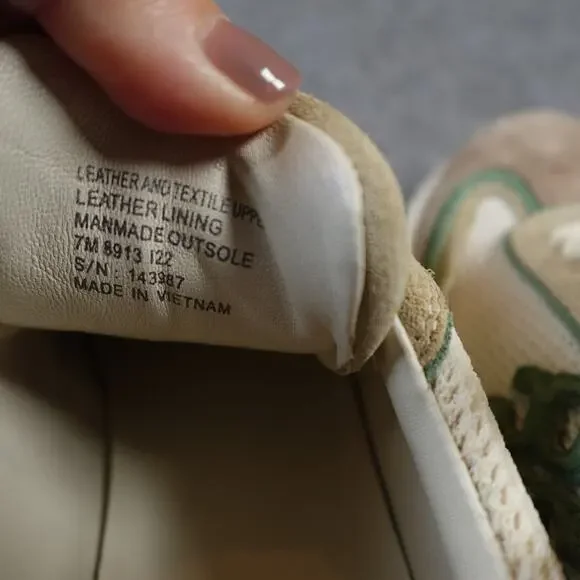 Tory Burch Good Luck Trainer Womens‎ 7 Ivory Green Cerbiatto Sneaker Shoes - Picture 6 of 7